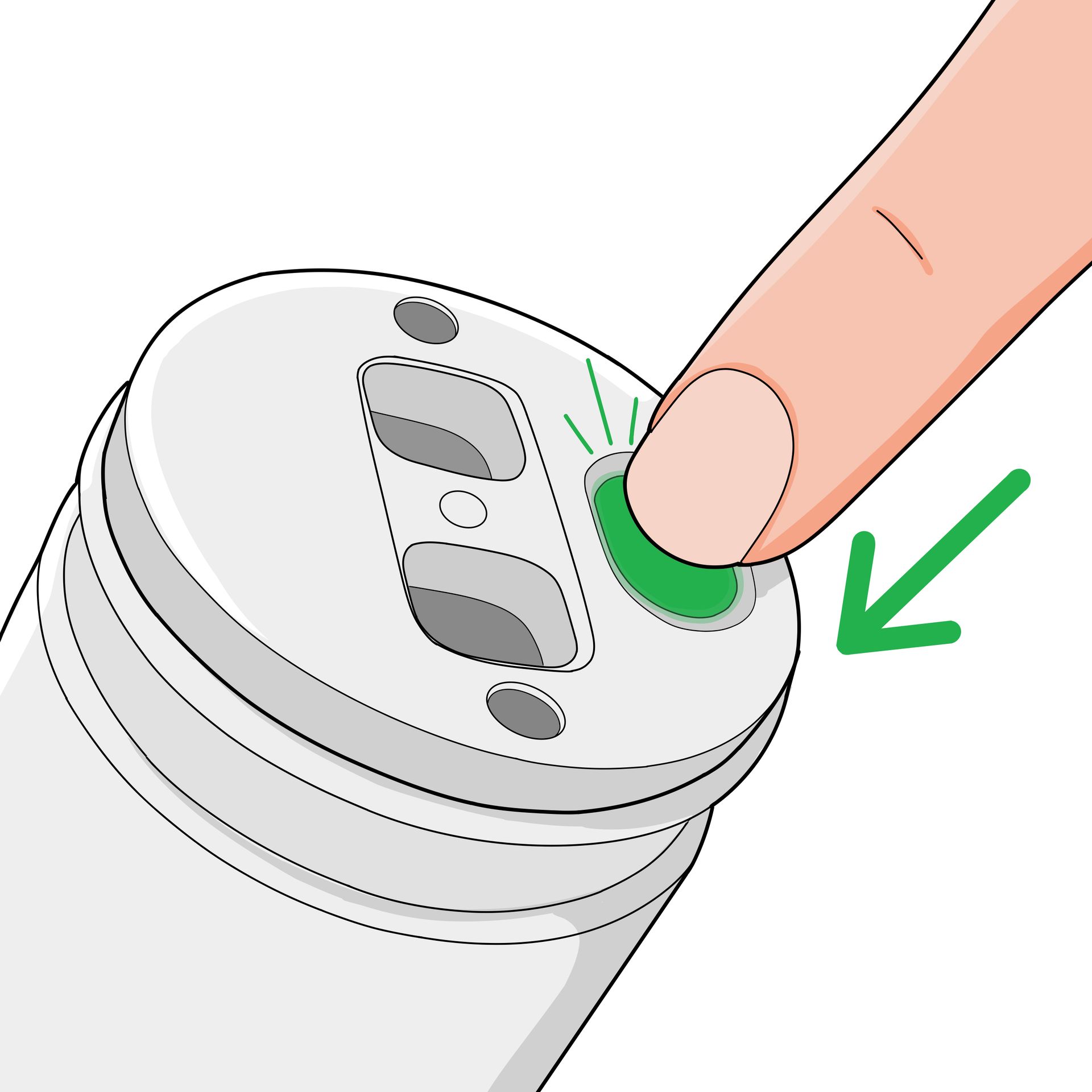 Pressing the green button